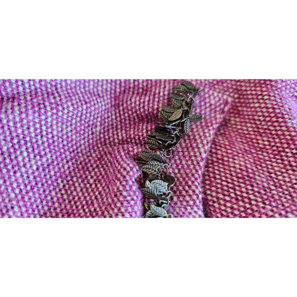 Kristina Ti Rhinestone Wool Longline Cardigan Sweater Women Size 40-M Deep Mauve - Picture 9 of 9